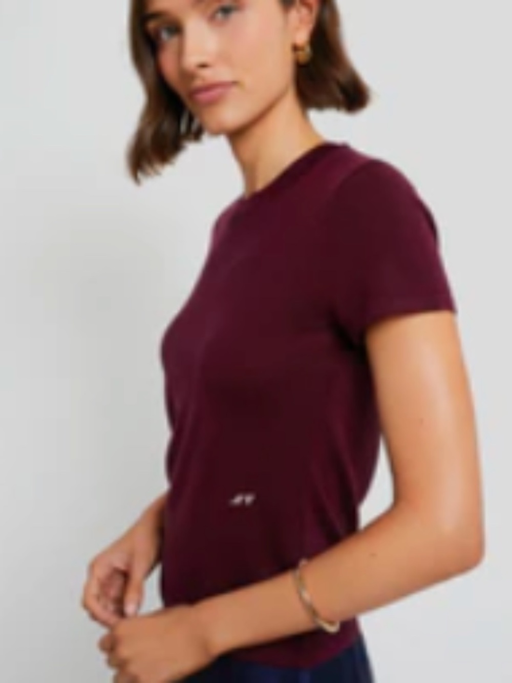 Tuckernuck Cashmere Silk Katie Tee – Oxblood – Size S